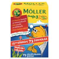 MÖLLER Omega-3 Pikkukalat Hedelma, 72 kpl