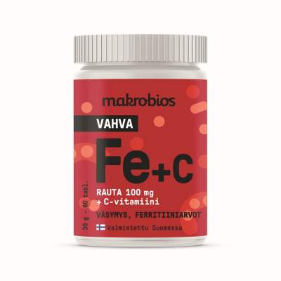 MACROBIOS Vahva Rauta+C vitamiini, 60 kpl
