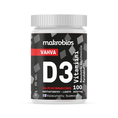 D3- vitamiini salmiakki 100 mcg,150 tabl