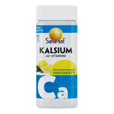 Sana-sol Kalsium+D-vit purutabletti,90 t