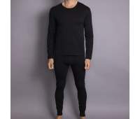 BlackHorse interlock kerrasto luomupuuvillasta Musta (winter)